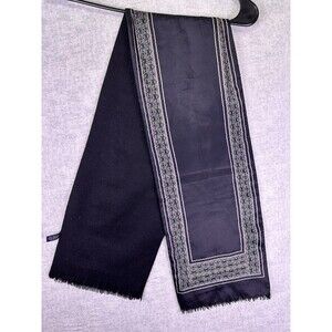 Weavers Workshop Silk Black Wool Scarf Vintage 48”x8” Made In Japan